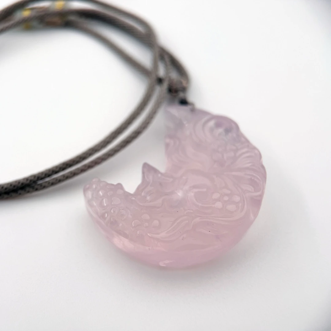 粉水晶 天然水晶 凤九吊坠项链秋冬女毛衣链 多样性 礼盒装 N004