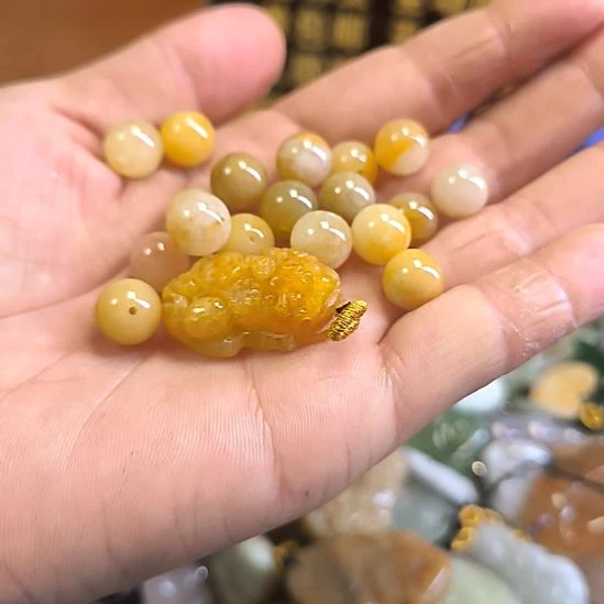 石英质玉（黄龙玉）合金珠宝半成品