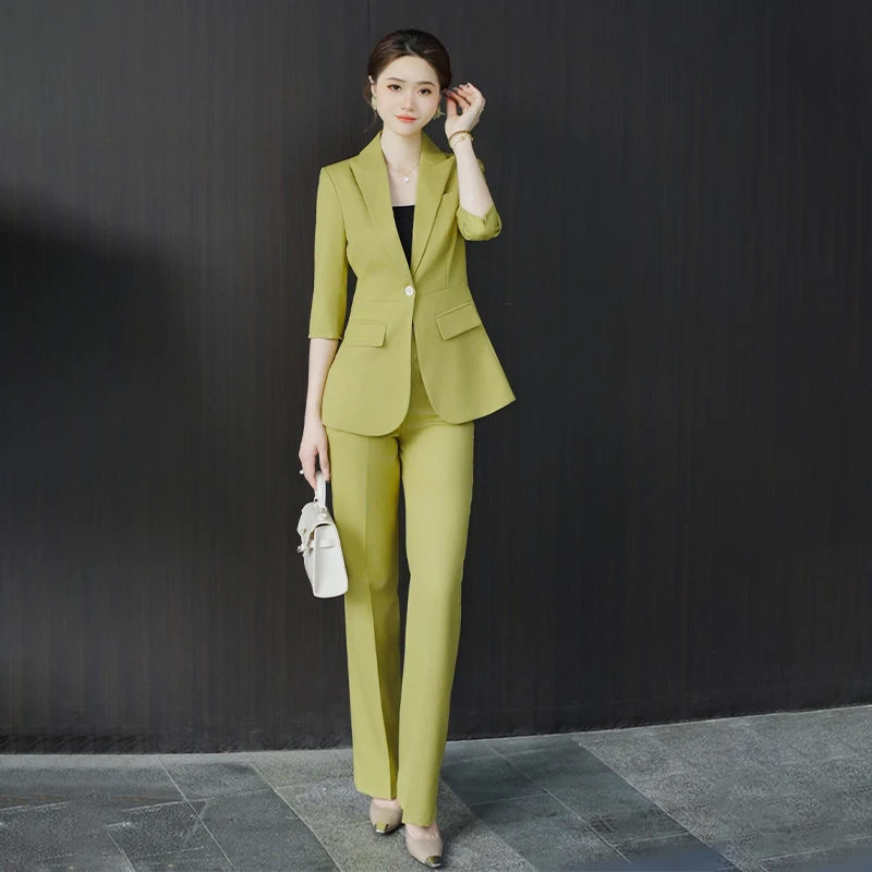 夏季薄款西装女2025新款高端时尚气质修身休闲西服正装女职业工装