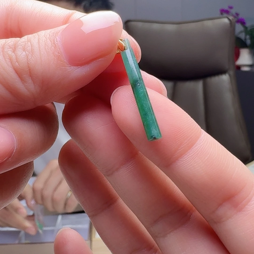 翡翠银S925镶嵌吊坠(不含链)天然