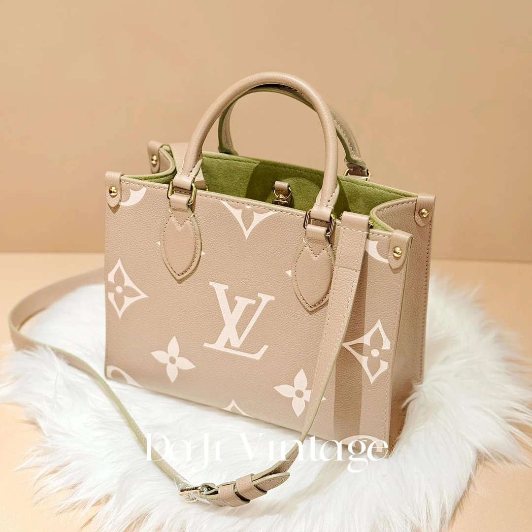 99新 LouisVuitton/路易威登 大吉中古/lv牛油果绿onthego小号手