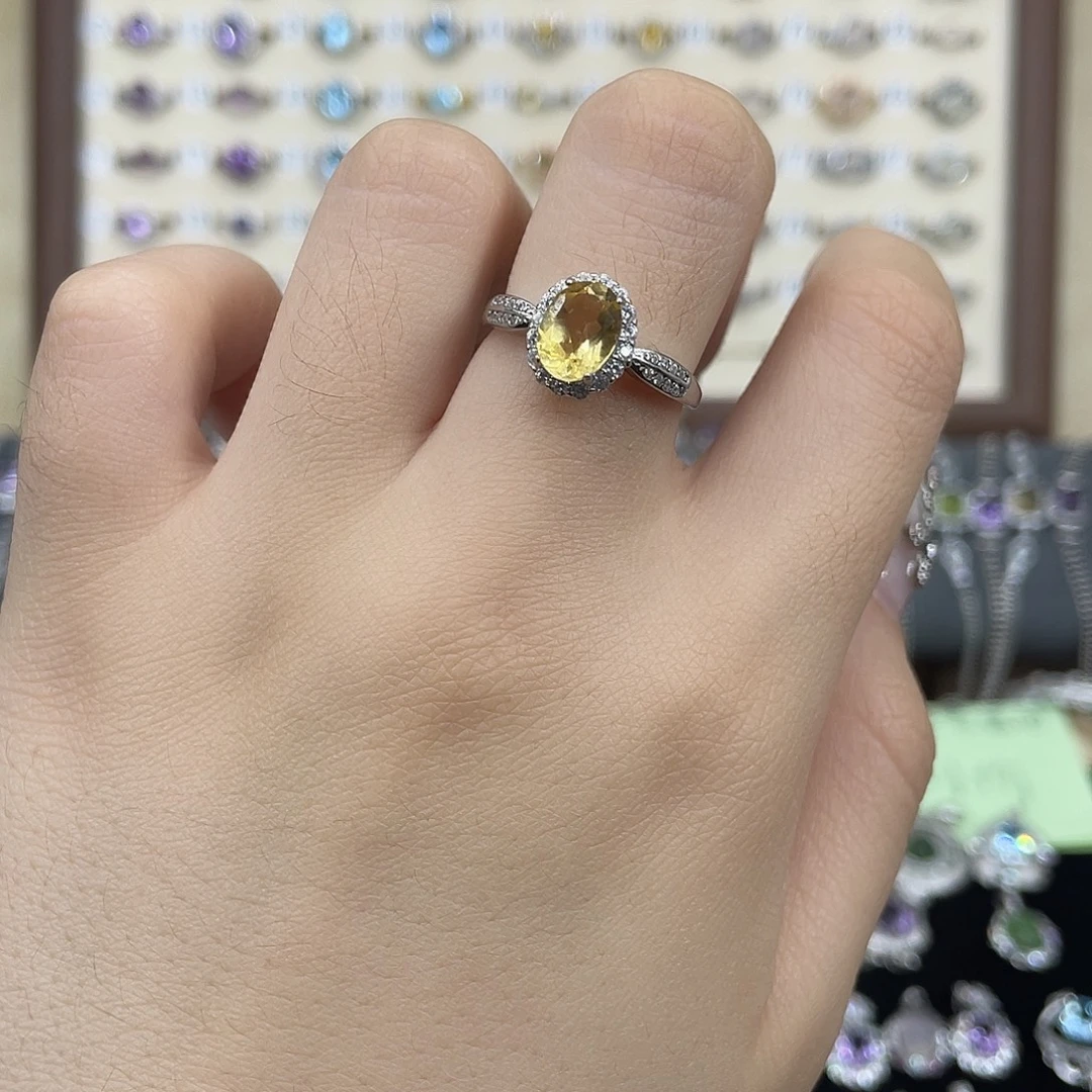 银S925镶嵌戒指黄晶