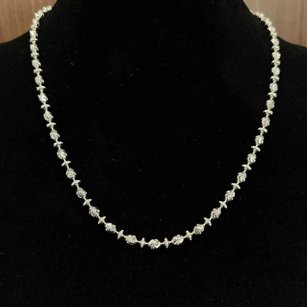 坠链均925银 【施生生珠宝】S925银意大利蹦迪珠项链气质轻奢女款