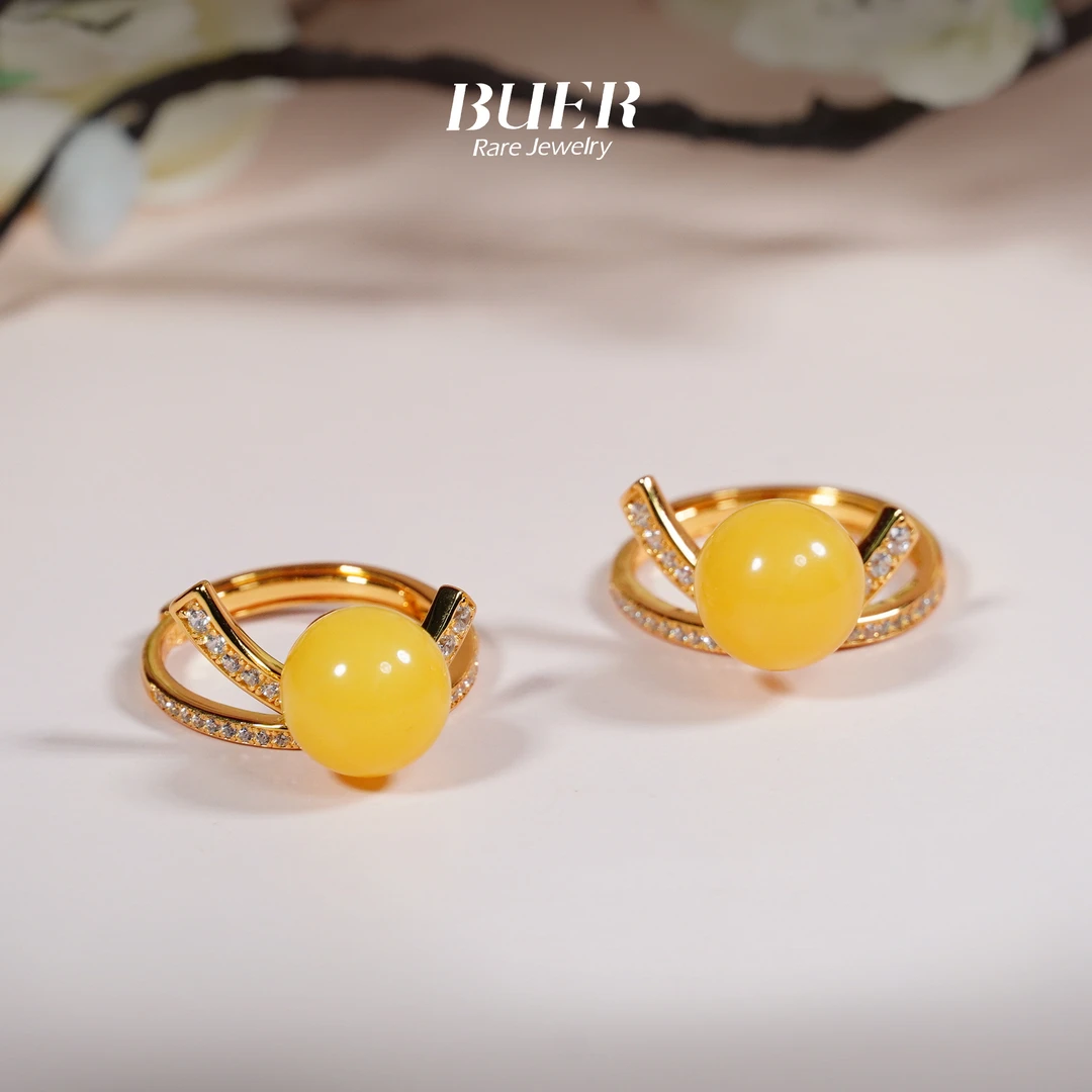 【不二】蜜蜡银镶戒指(多样性发其一)