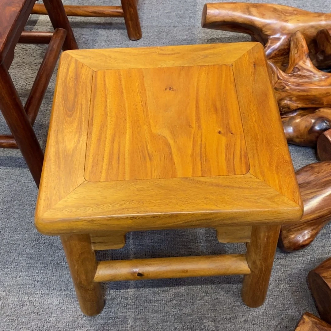 香枝木类成套家具用****3降香黄檀老料独板富贵凳订金