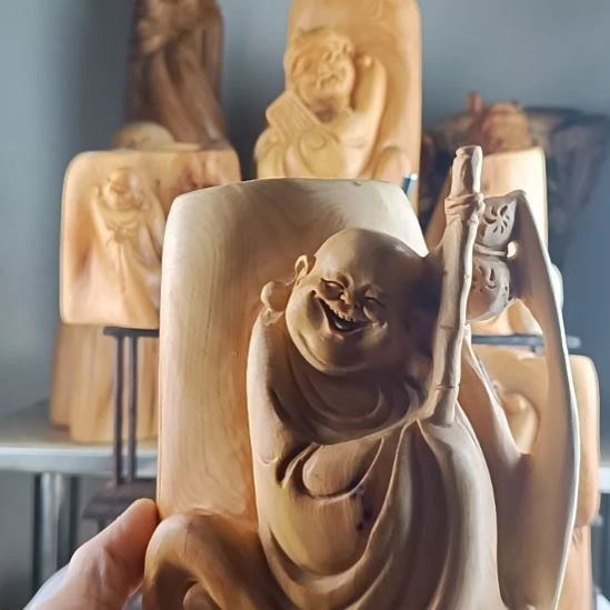 时***好香榧木崖柏弥勒手把弥勒