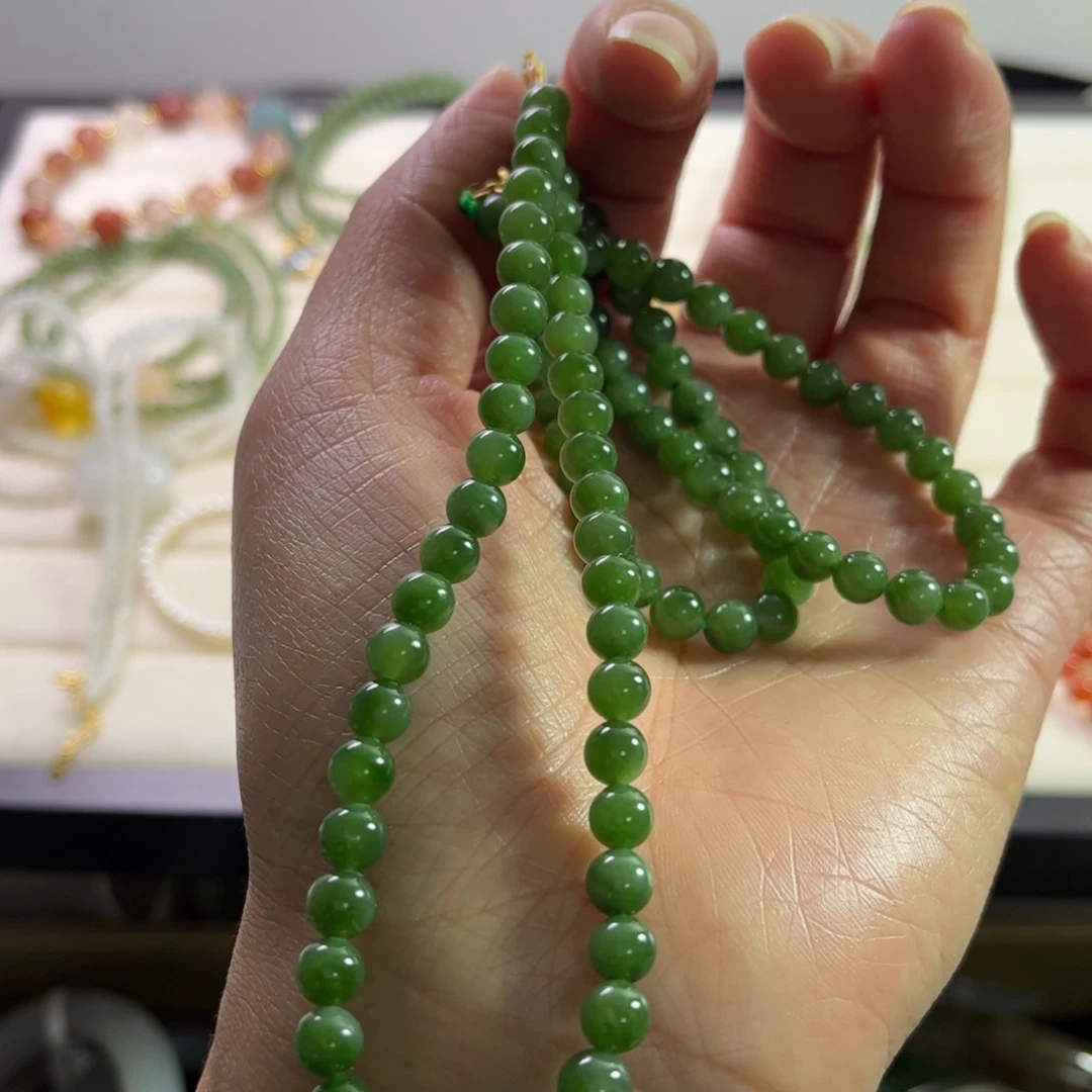 和田玉（碧玉）长链未镶嵌