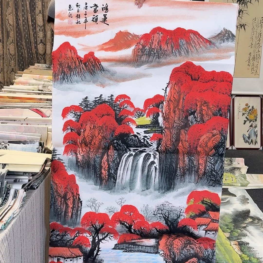 纯手绘国画作品好看四尺