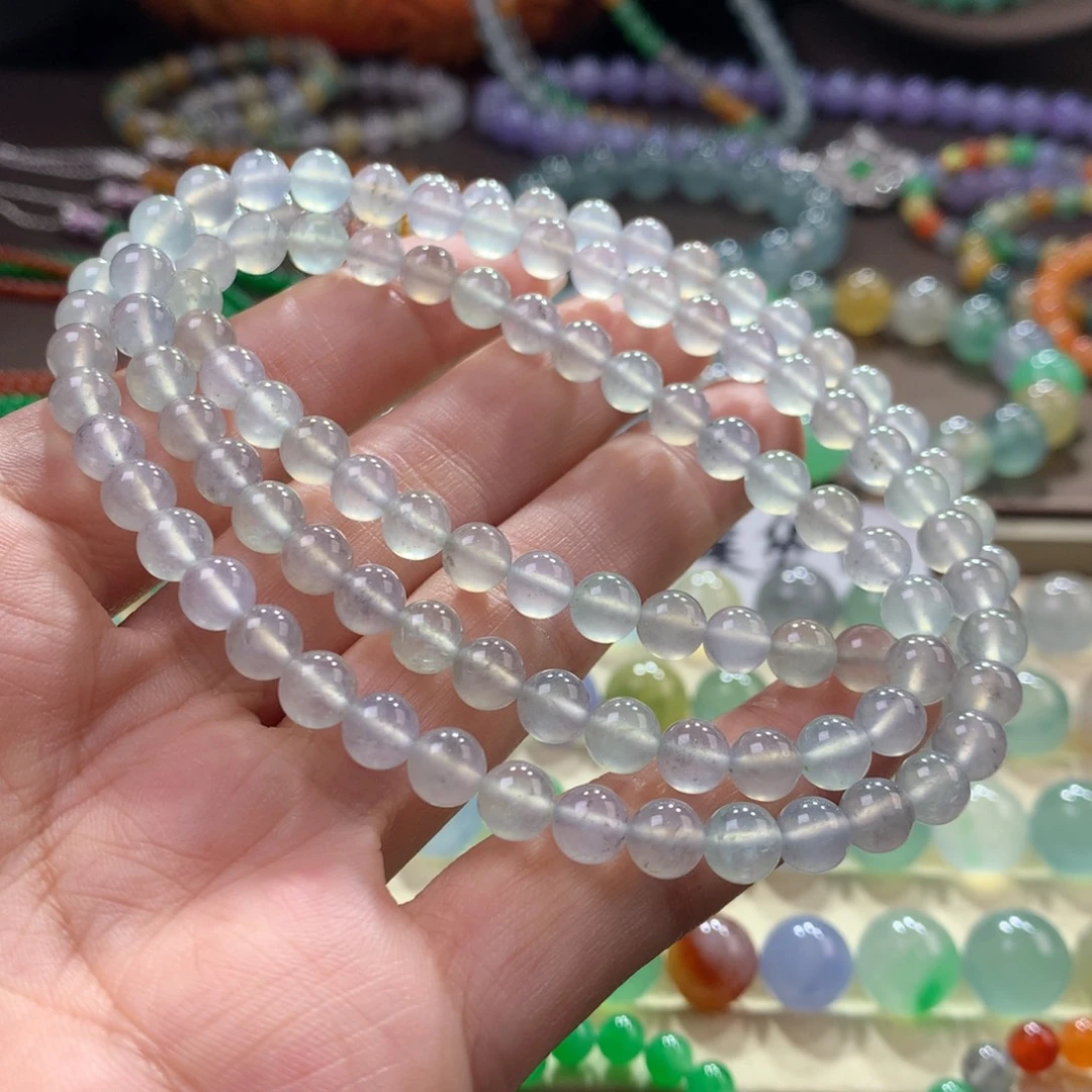 未镶嵌手链翡翠冰淡彩项链卡6