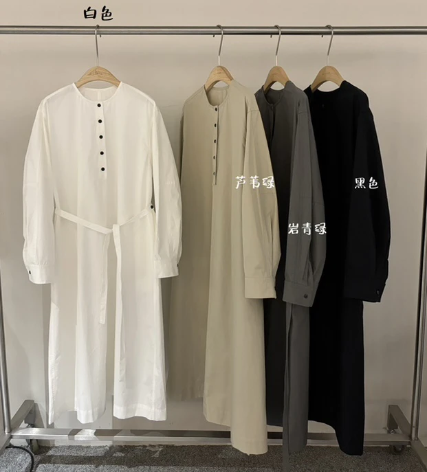 【梨花服饰】纯棉白色衬衫裙6045