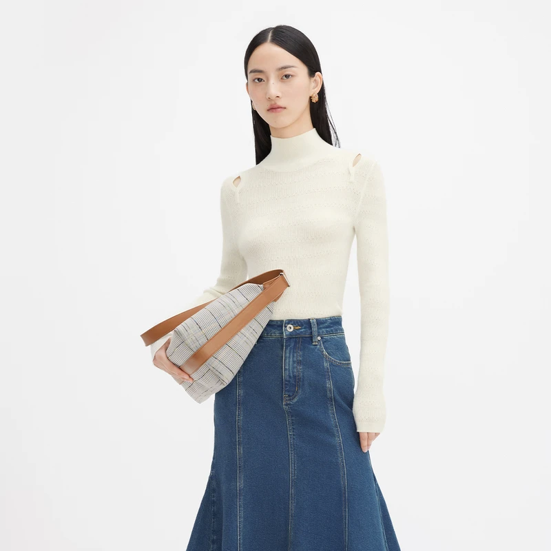 播秋冬套头毛衣长袖修身半高领圆领毛衫BDQ4SD1204