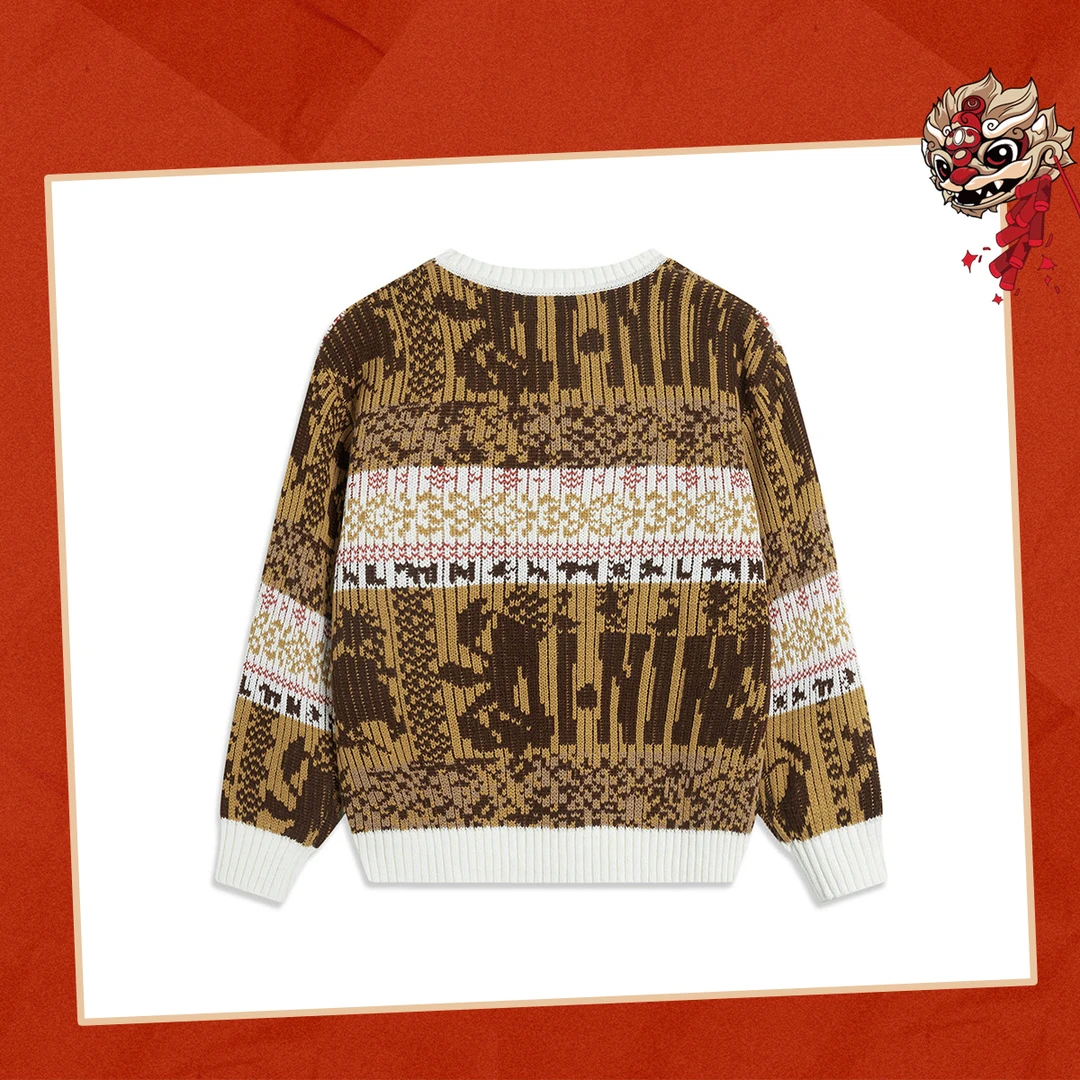 【2025新品】李宁中国文化系列男女大童宽松套头编织衫YMBV013