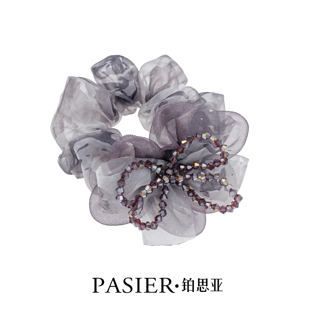 花开 时尚百搭扎染透气纱面花朵大肠发圈NN061