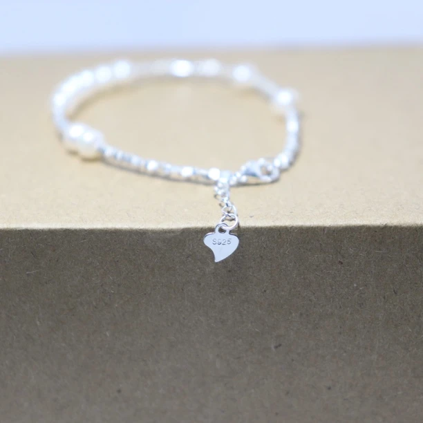 925银手链 925银轻奢小众设计碎银子高级设计感福字百搭手链