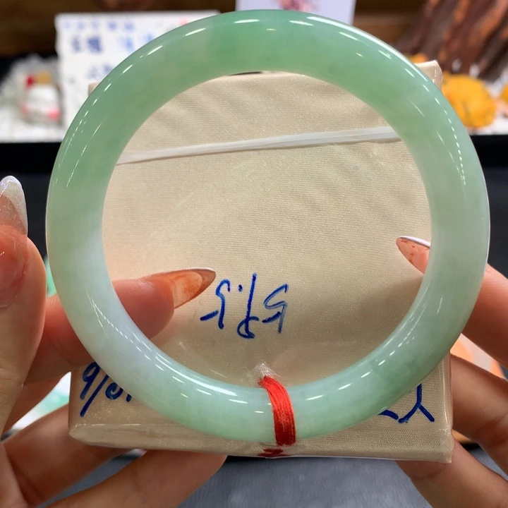 翡翠手镯未镶嵌3号59.5圆条甜绿