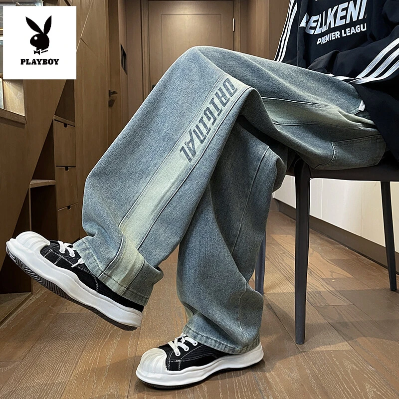 花花公子男裤小脚九分薄款微喇春季新款休闲裤男潮牌牛仔生青少年