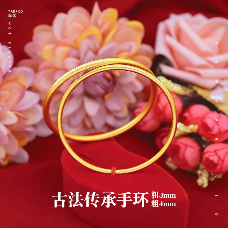 铜合金手镯 3N古法传承手镯小众手镯首饰时尚饰品仿金镯子999