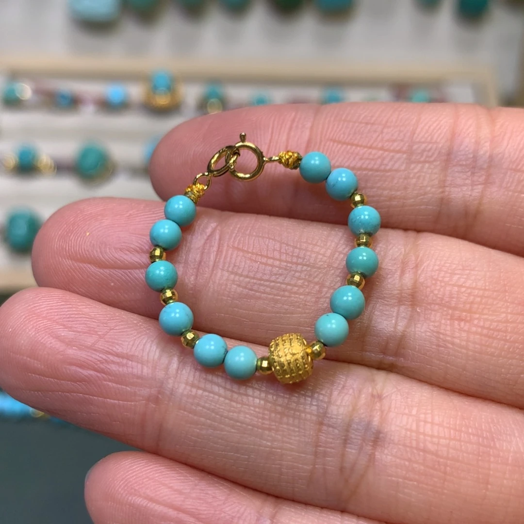 绿松石延长链18K金镶嵌