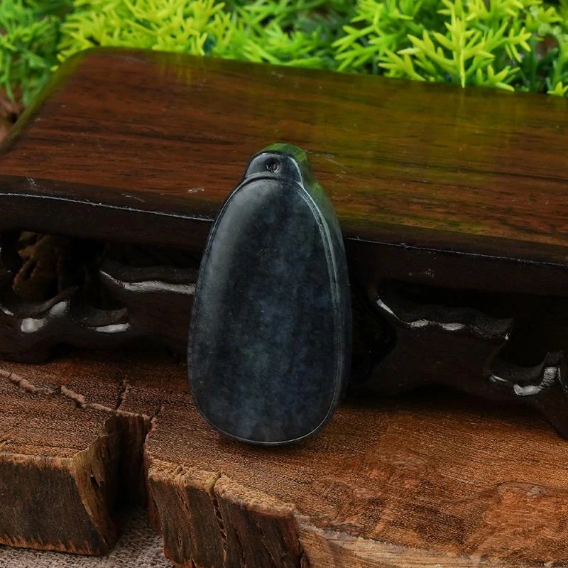 【香掌柜】和田玉青花无事牌吊坠（发一件）