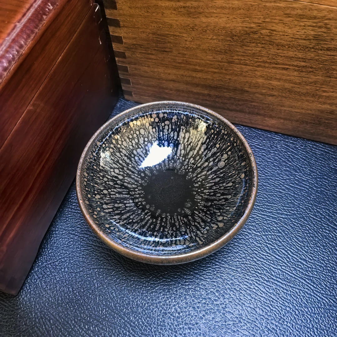 柴烧建盏，经典断烧款，古法柴烧，宋韵传承，经典作品！