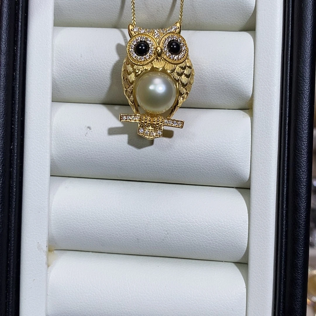 海水珍珠银S925镶嵌颈饰