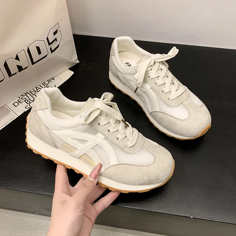 【万象撤柜】网红透气德训鞋女2025夏季新款增高百搭学生阿甘休闲鞋