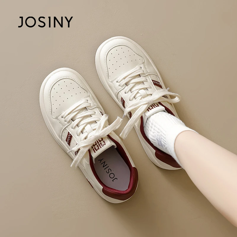 卓诗尼厚底小白鞋女2025新款春秋款百搭潮流休闲鞋松糕底运动板鞋