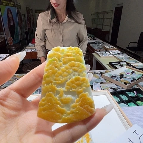 翡翠未镶嵌颈饰一个