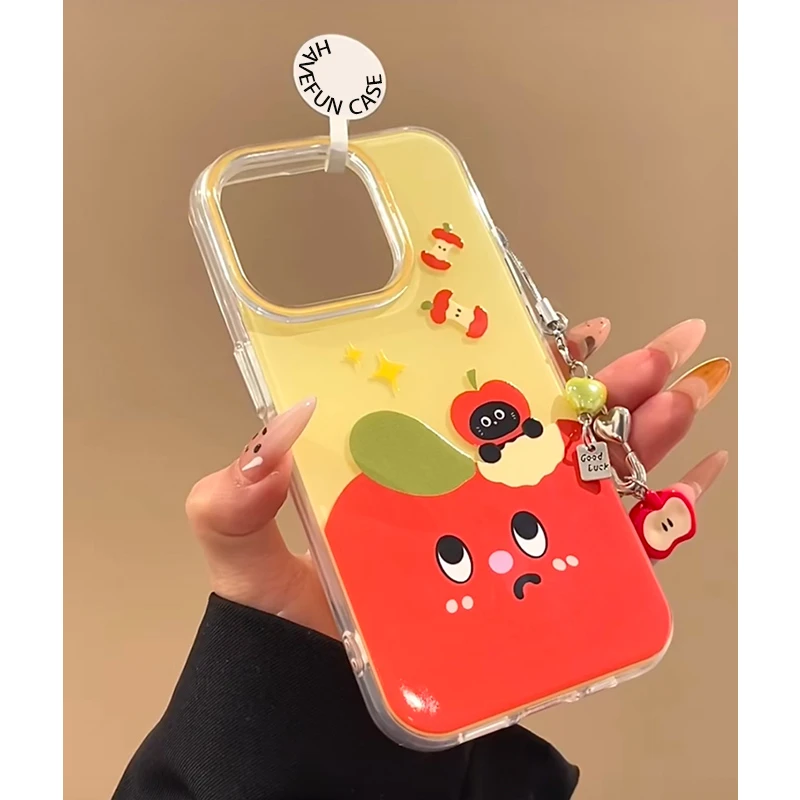 雅天立红苹果小猫适用iPhone16苹果手机壳挂件15华为vivo小米oppo