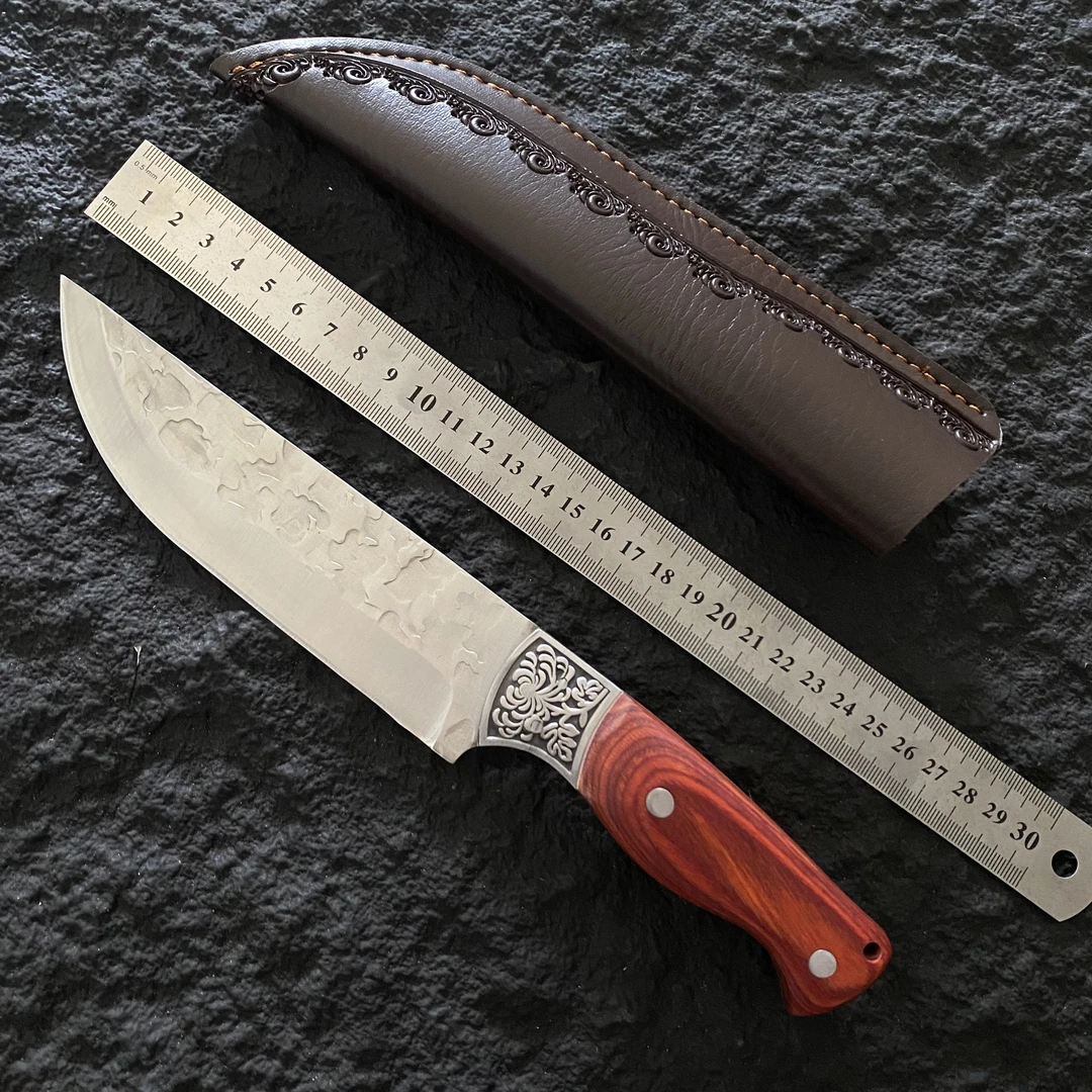 大菊 火车轨道钢屠宰刀剔骨刀加大加宽加长锋利已开刃