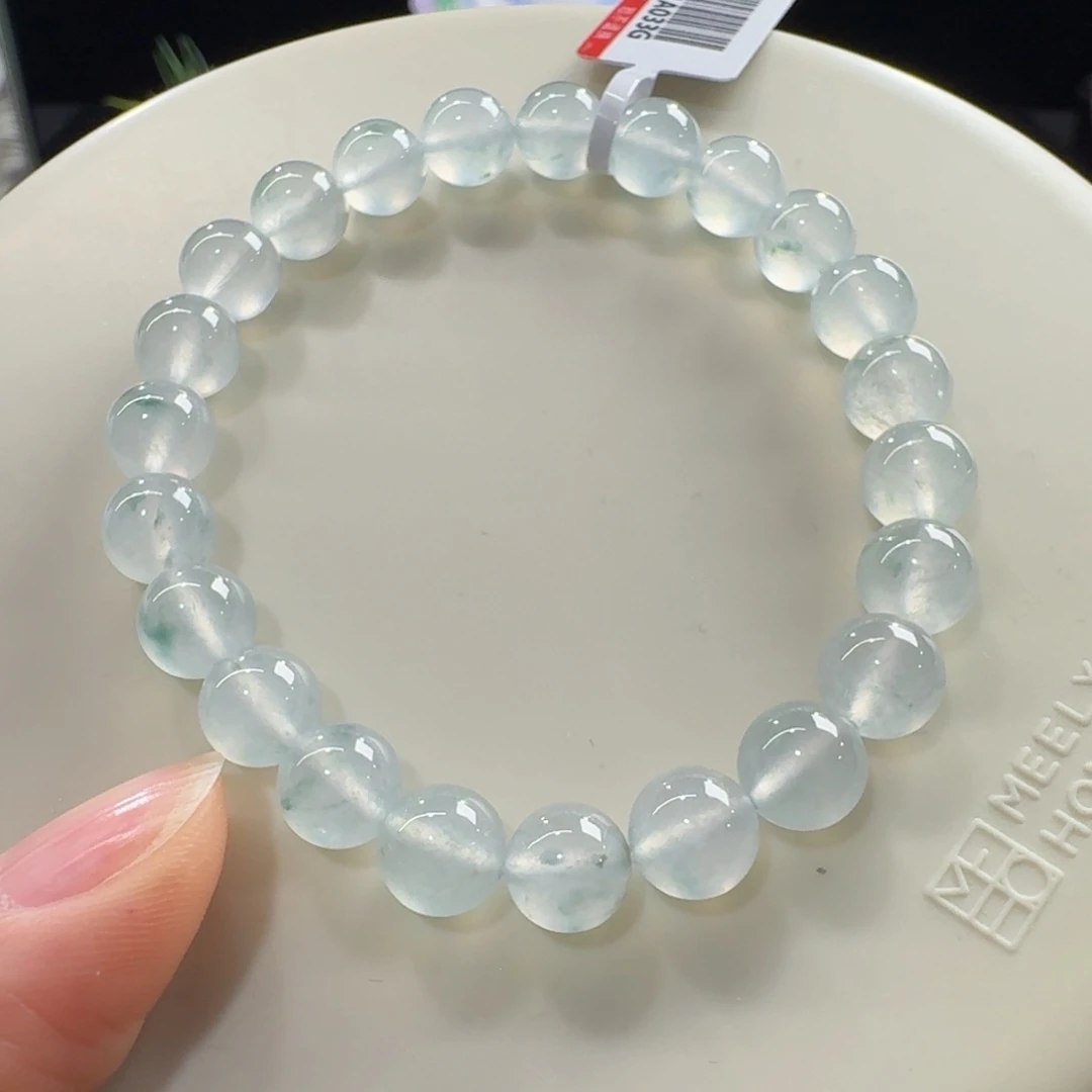 未镶嵌手链翡翠高冰飘花单圈8mm