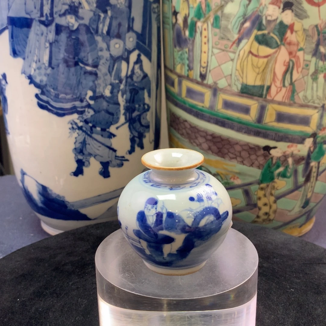 陶其他12773瓷器—青花人物罐