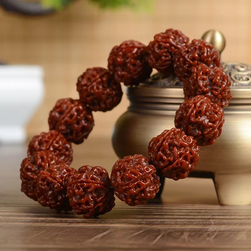 金刚菩提籽手串包浆款男女醒狮单圈莲花跑环文玩盘玩手链