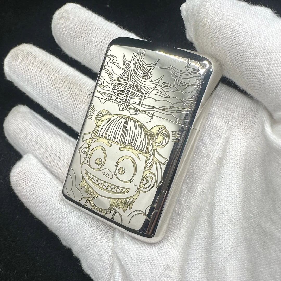 JX-佐罗790镀铬加深款哪吒煤油打火机