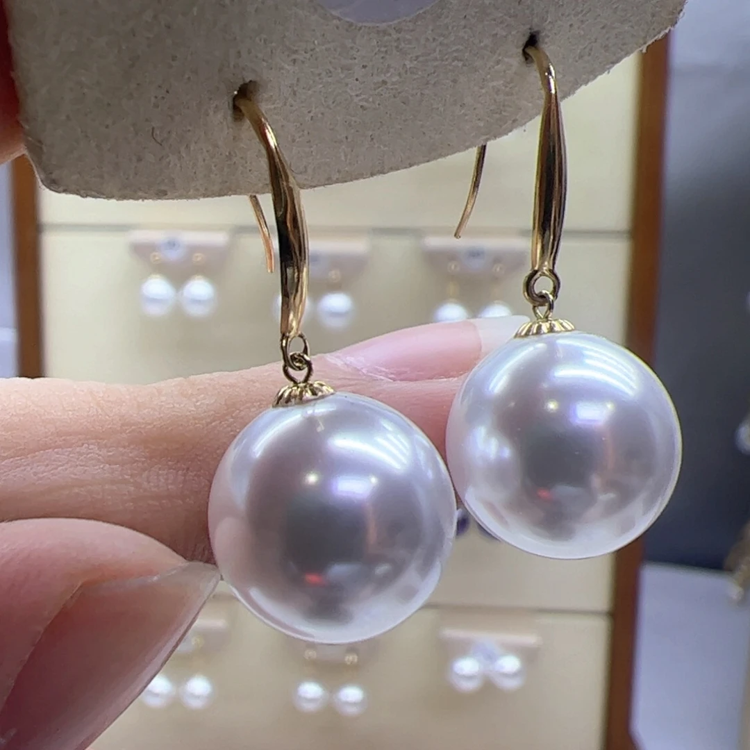 淡水珍珠耳饰18K金镶嵌