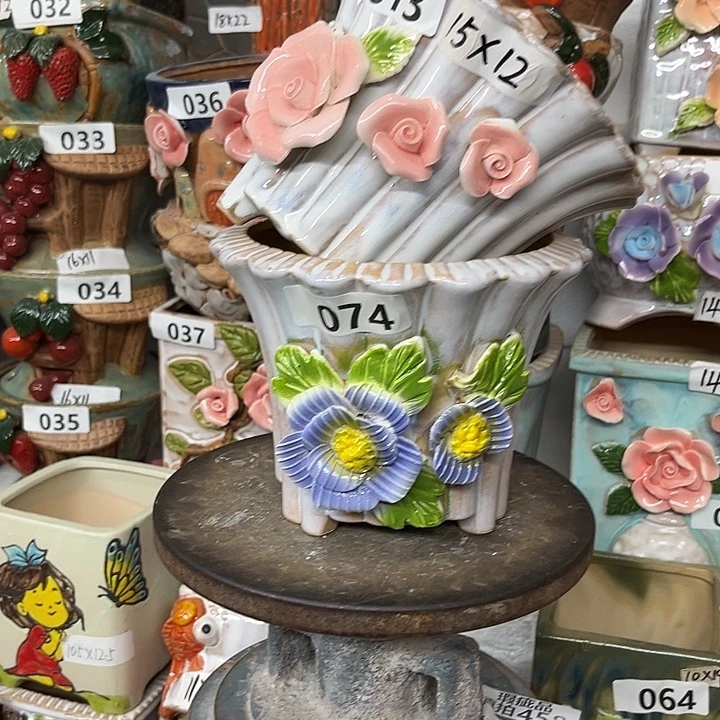 紫砂花盆粗陶材质多肉花盆