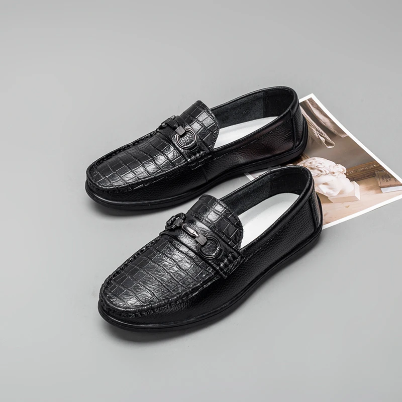 夏季款开车鞋单层头层牛皮休闲男鞋舒适透气百搭乐福鞋豆豆鞋1685