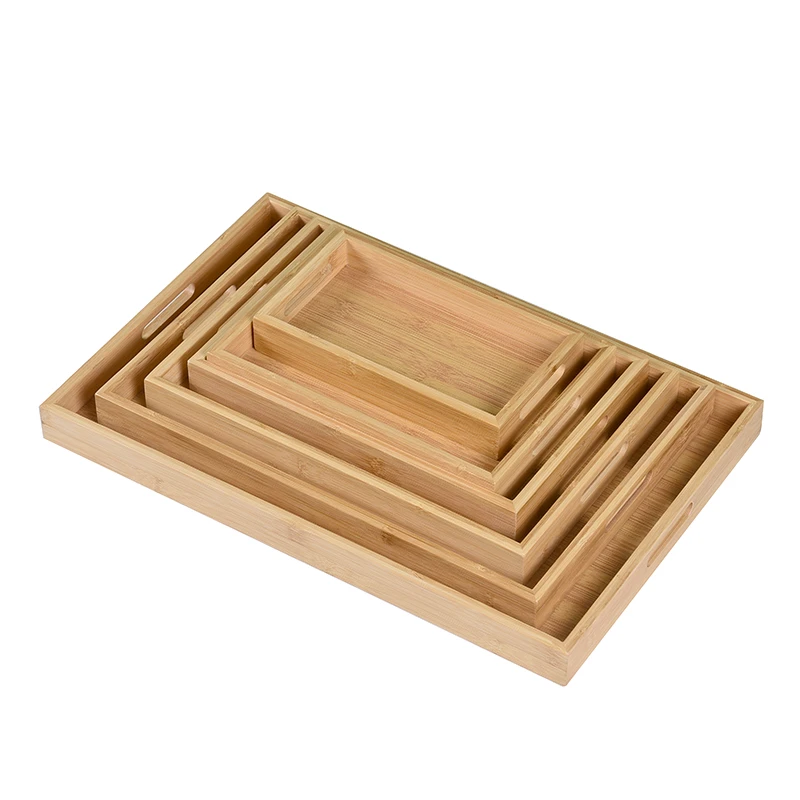 托盘茶盘竹木长方形家用商用放茶杯餐盘日式大号简约盘子露营餐具