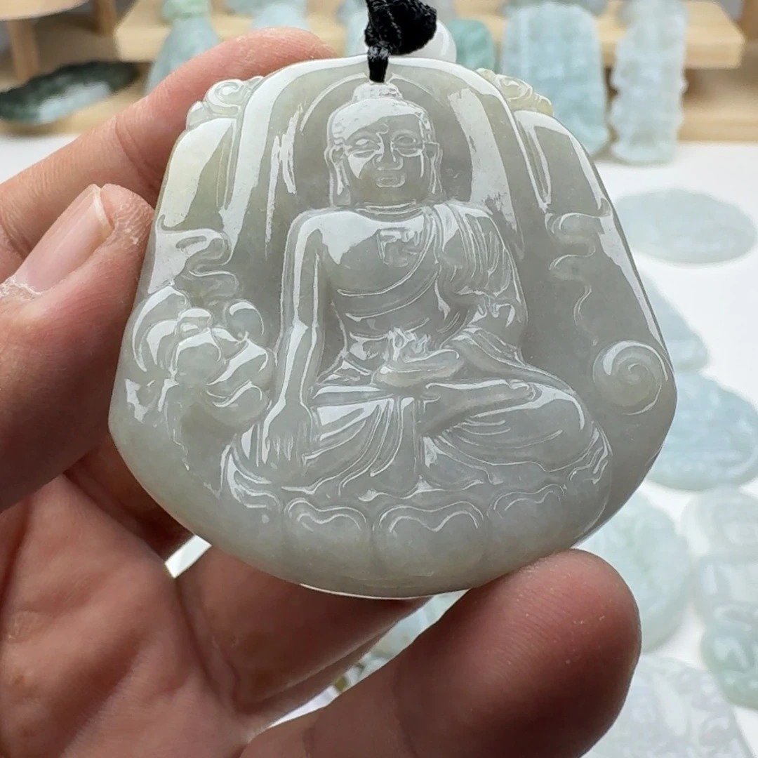 云***店颈饰未镶嵌翡翠天然缅甸A货翡翠