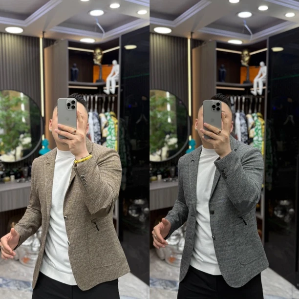 SH轻奢时尚高定男士雅痞商务刺绣单排扣休闲西服外套 8191