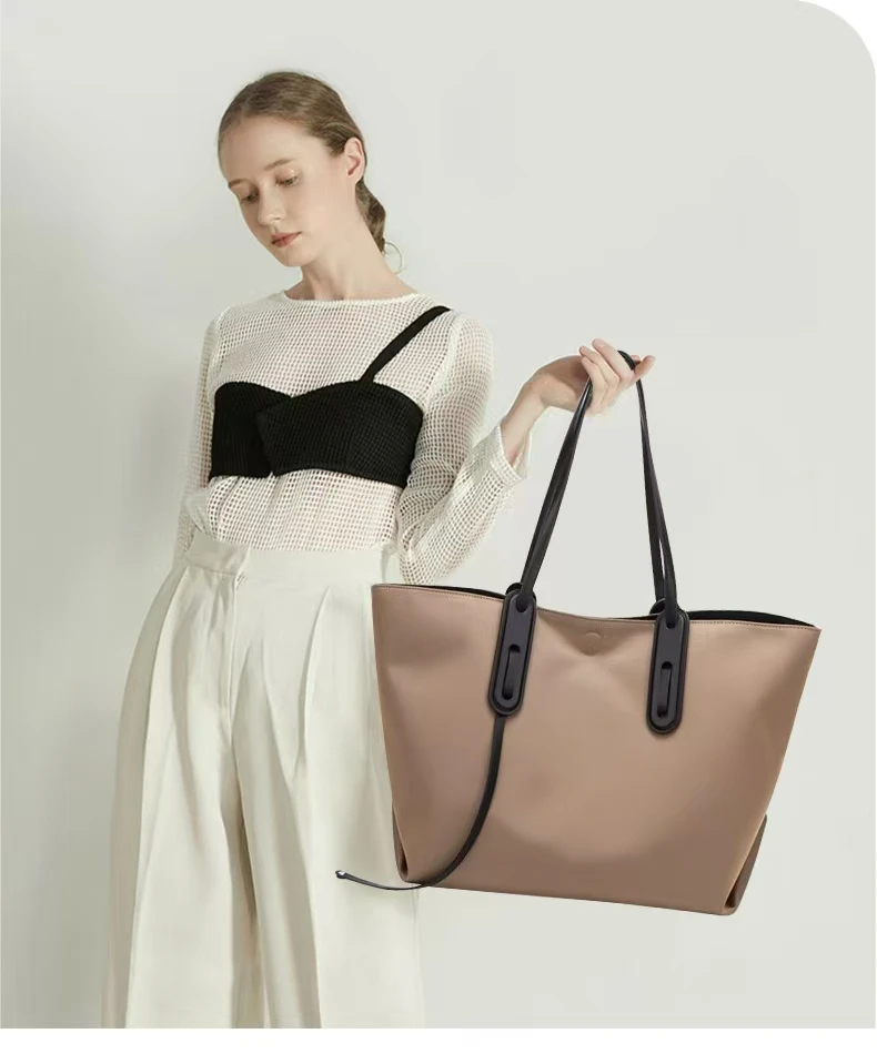 【露露专属】简约通勤大容量托特包时尚百搭牛津布单肩子母包0222