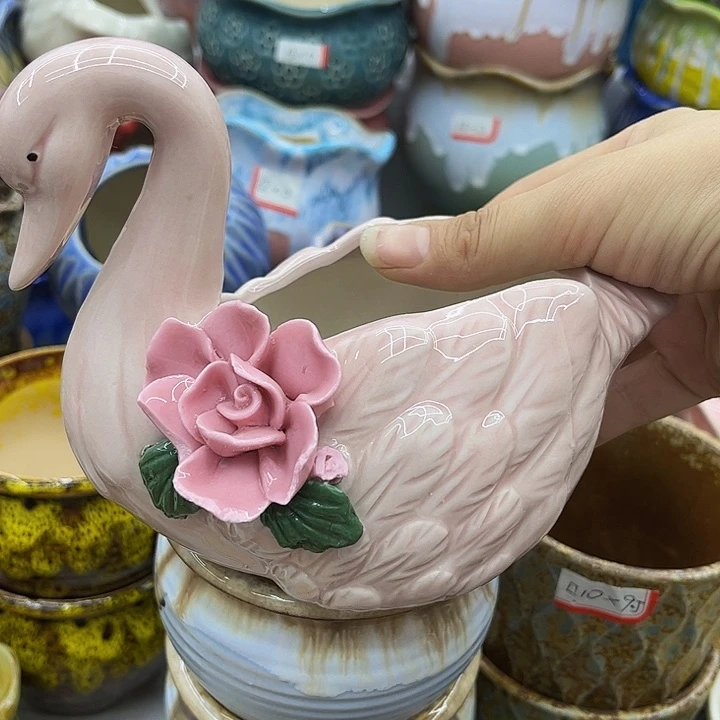 多肉绿植陶瓷花盆9:9包邮，有孔