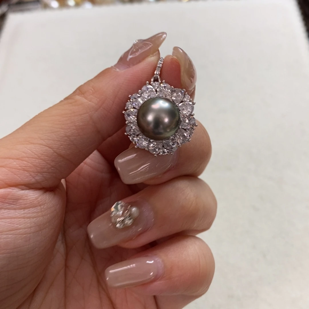 银S925镶嵌海水珍珠颈饰