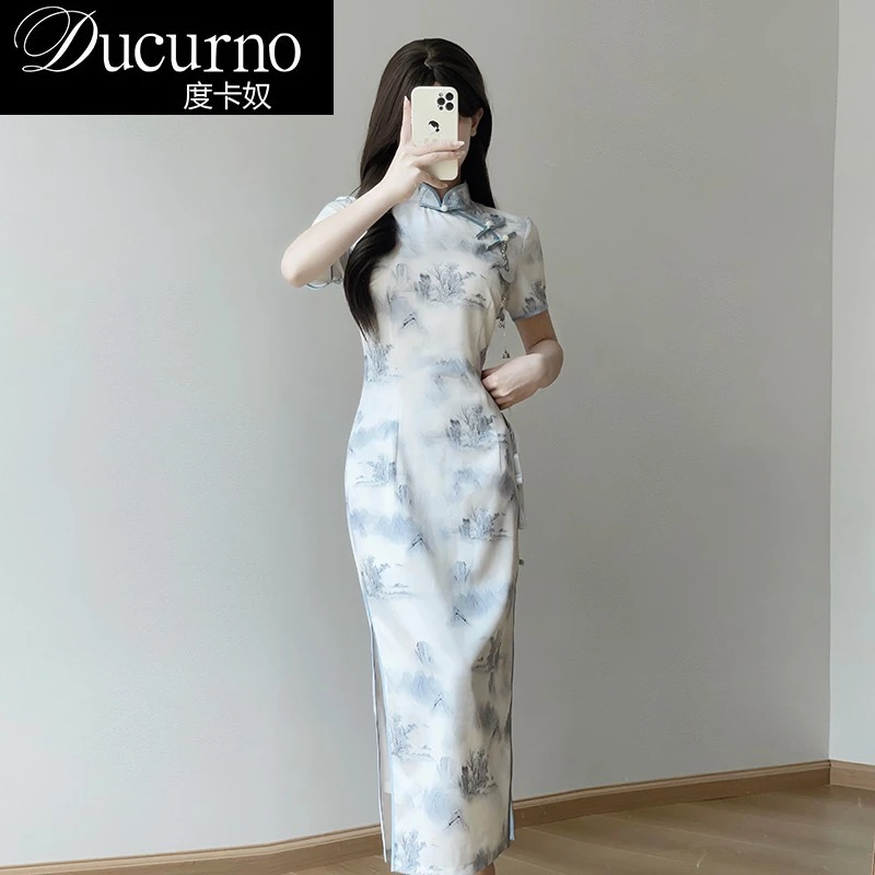 新中式旗袍裙子2025年新款气质高端连衣裙改良国风清冷感日常女装