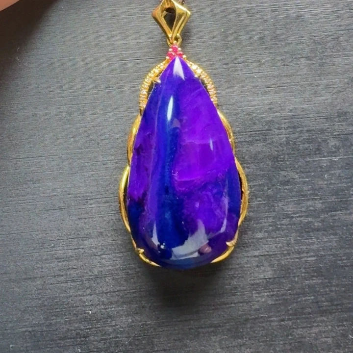 18K金镶嵌苏纪石（舒俱来）吊坠(不含链)