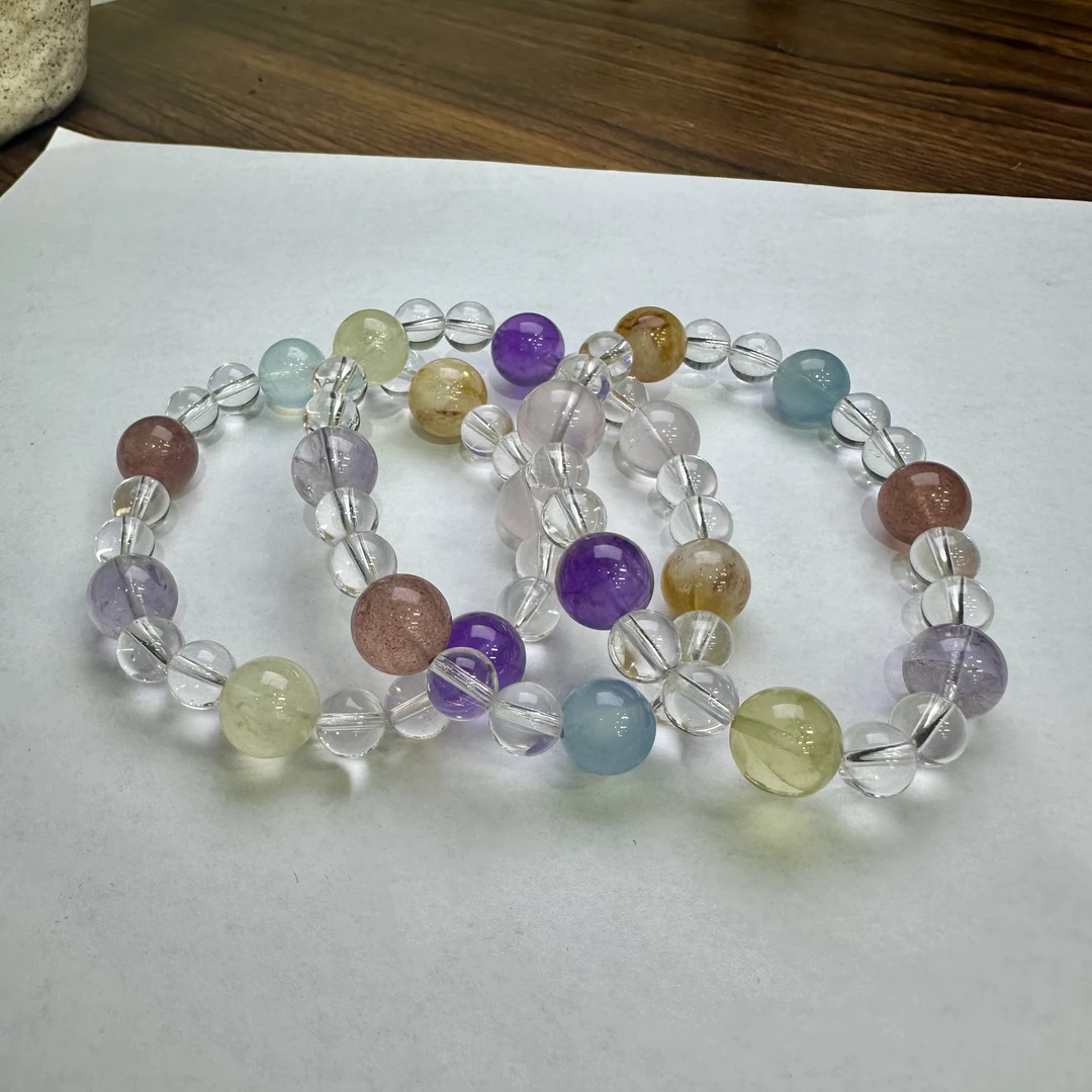 【小宝晶选】原创水晶单圈手链 多样性发一件 约8-12mm 647XBCF