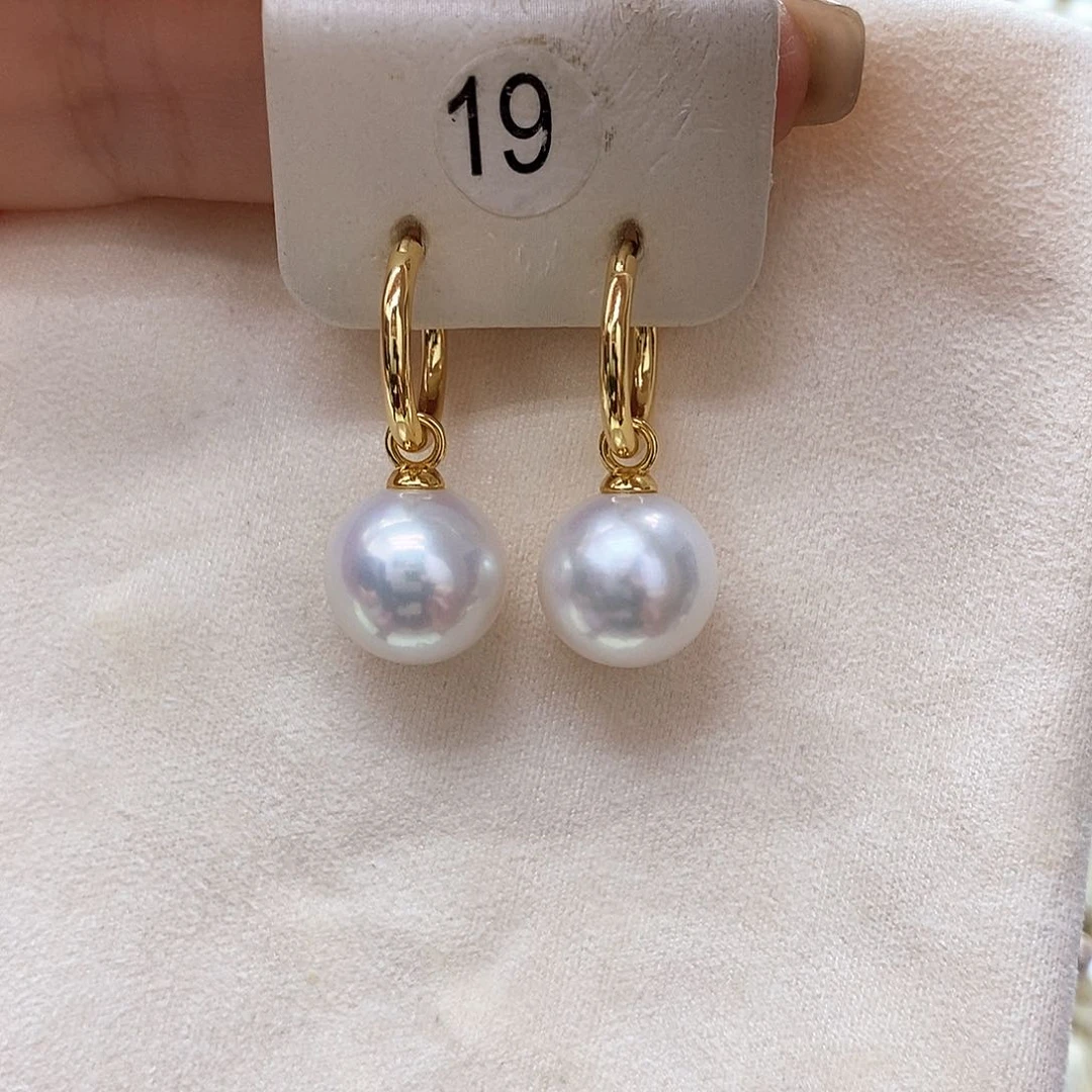 银S925镶嵌淡水珍珠耳饰
