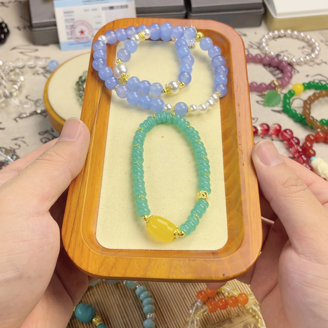 翡翠手饰银S925镀金镶嵌