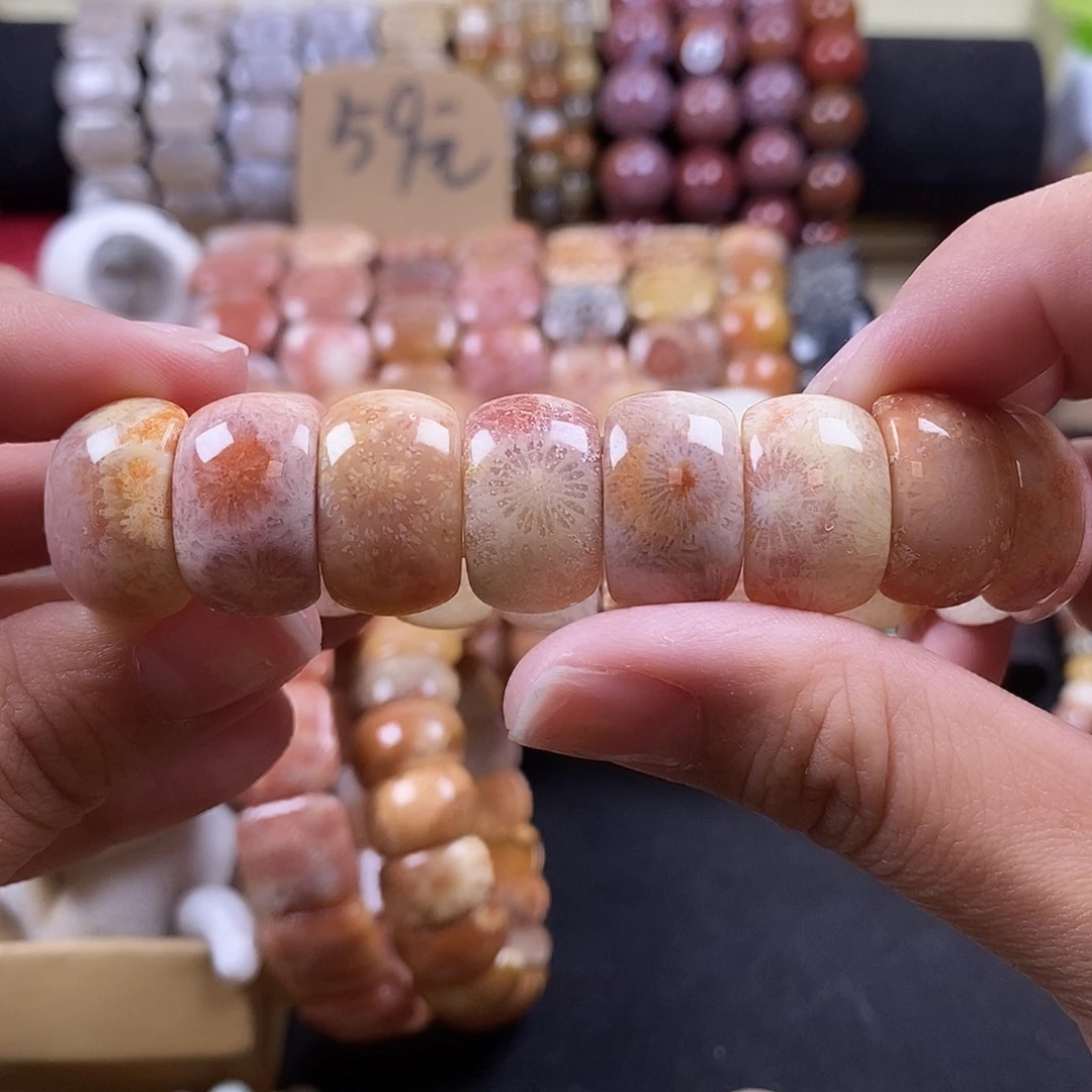 硅化珊瑚（珊瑚玉）未镶嵌手牌23
