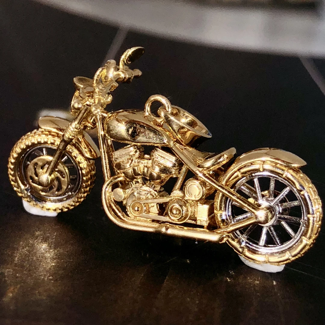 【皇冠轻奢】18k金 | 全手工精工细节哈雷摩托车 龙头 轮胎均可动